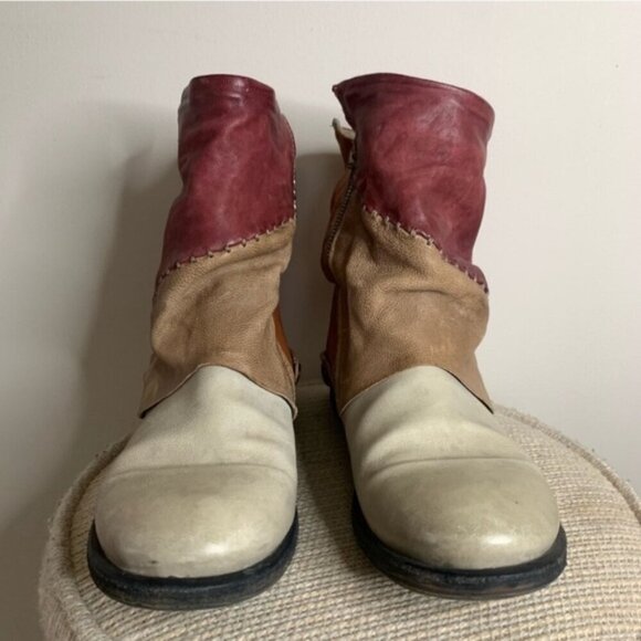 A.S.98 Airstep Flat Patchwork Leather Boots Festival 39 - Picture 3 of 8